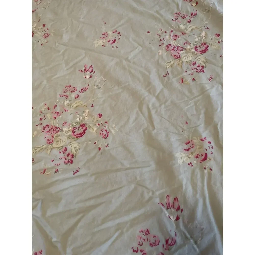 Rachel Ashwell Simply Shabby Chic Twin FADED PAPER ROSE Duvet Cover Pink Blue
